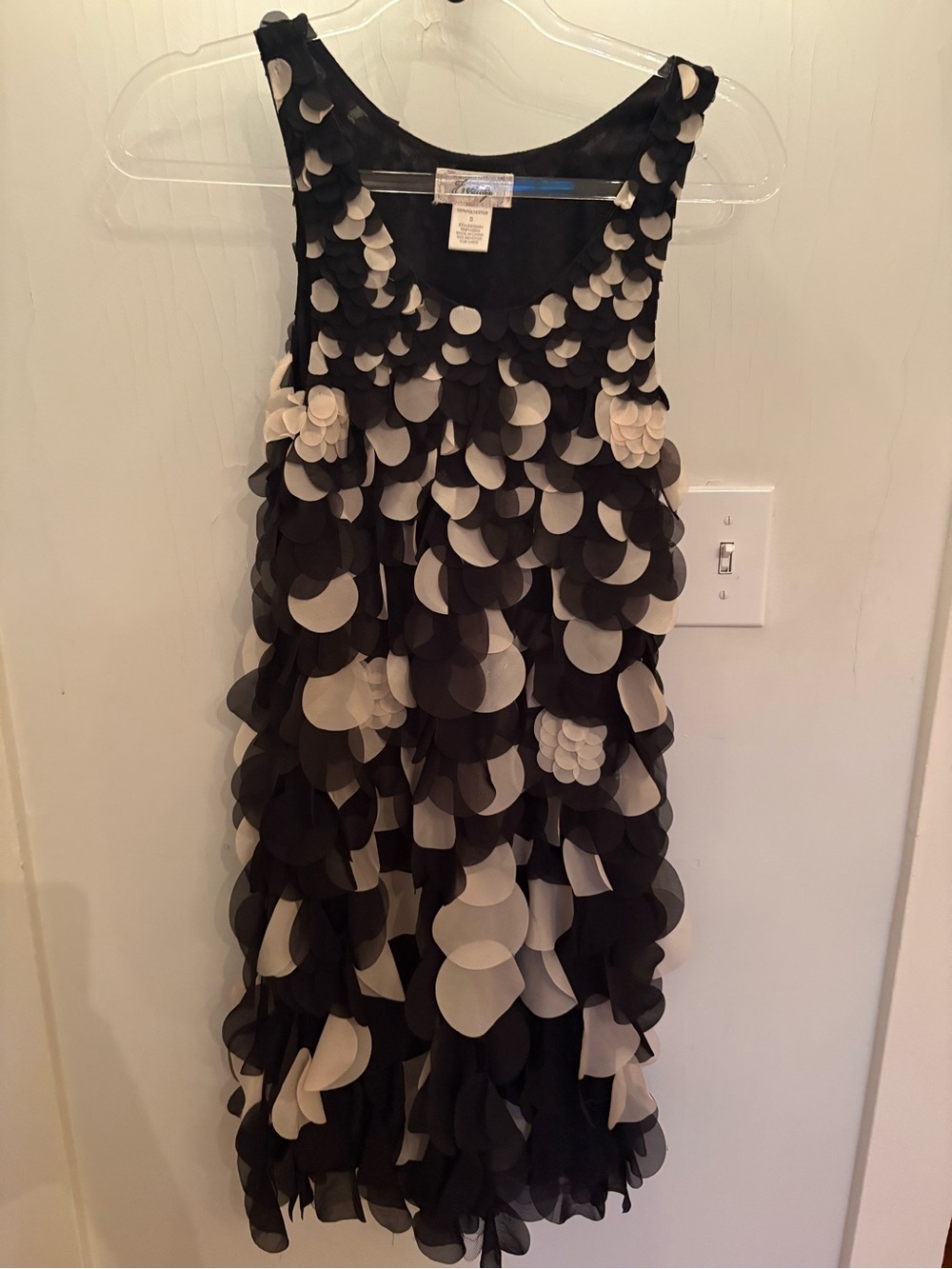 Jenni Black Polyester Dress with Petal Accent
